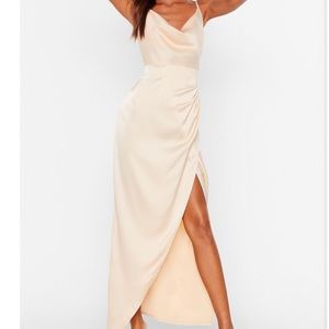Nasty Gal Cowl Satin Midi Dress - New with Tags! Size 4